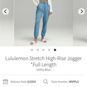 lululemon athletica Blue High-Rise Track Joggers